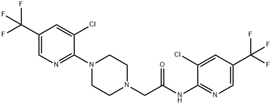 N-[3-CHLORO-5-(TRIFLUOROMETHYL)-2-PYRIDINYL]-2-(4-[3-CHLORO-5-(TRIFLUOROMETHYL)-2-PYRIDINYL]PIPERAZINO)ACETAMIDE Struktur