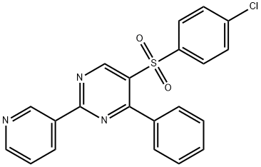 4-CHLOROPHENYL 4-PHENYL-2-(3-PYRIDINYL)-5-PYRIMIDINYL SULFONE Struktur