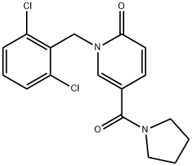 1-(2,6-DICHLOROBENZYL)-5-(1-PYRROLIDINYLCARBONYL)-2(1H)-PYRIDINONE Struktur