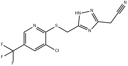 2-[3-(([3-CHLORO-5-(TRIFLUOROMETHYL)-2-PYRIDINYL]SULFANYL)METHYL)-1H-1,2,4-TRIAZOL-5-YL]ACETONITRILE Struktur