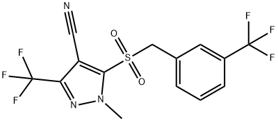 1-METHYL-3-(TRIFLUOROMETHYL)-5-([3-(TRIFLUOROMETHYL)BENZYL]SULFONYL)-1H-PYRAZOLE-4-CARBONITRILE Struktur