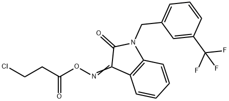 3-([(3-CHLOROPROPANOYL)OXY]IMINO)-1-[3-(TRIFLUOROMETHYL)BENZYL]-1,3-DIHYDRO-2H-INDOL-2-ONE Struktur