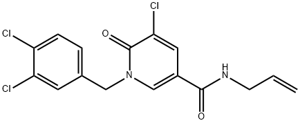 N-ALLYL-5-CHLORO-1-(3,4-DICHLOROBENZYL)-6-OXO-1,6-DIHYDRO-3-PYRIDINECARBOXAMIDE Struktur