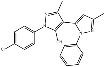 1-(4-CHLOROPHENYL)-1'-PHENYL-3,3'-DIMETHYL-5-HYDROXY[4,5']-BIPYRAZOL Struktur