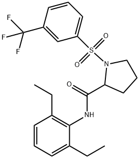 N-(2,6-DIETHYLPHENYL)-1-([3-(TRIFLUOROMETHYL)PHENYL]SULFONYL)-2-PYRROLIDINECARBOXAMIDE Struktur