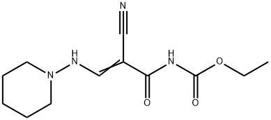 ETHYL N-[2-CYANO-3-(PIPERIDINOAMINO)ACRYLOYL]CARBAMATE Struktur