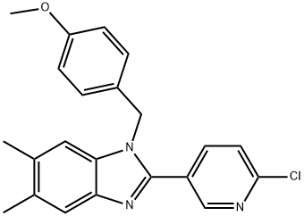 2-(6-CHLORO-3-PYRIDINYL)-1-(4-METHOXYBENZYL)-5,6-DIMETHYL-1H-1,3-BENZIMIDAZOLE Struktur