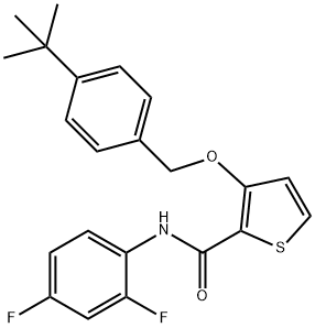 3-([4-(TERT-BUTYL)BENZYL]OXY)-N-(2,4-DIFLUOROPHENYL)-2-THIOPHENECARBOXAMIDE Struktur