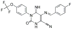 5-(1-AZA-2-(4-FLUOROPHENYL)VINYL)-4-IMINO-2-OXO-3-(4-(TRIFLUOROMETHOXY)PHENYL)-1H-1,3-DIAZINE-6-CARBONITRILE Struktur