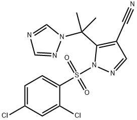 1-[(2,4-DICHLOROPHENYL)SULFONYL]-5-[1-METHYL-1-(1H-1,2,4-TRIAZOL-1-YL)ETHYL]-1H-PYRAZOLE-4-CARBONITRILE Struktur