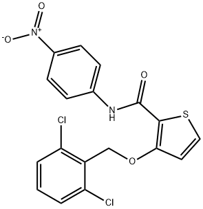 3-[(2,6-DICHLOROBENZYL)OXY]-N-(4-NITROPHENYL)-2-THIOPHENECARBOXAMIDE Struktur