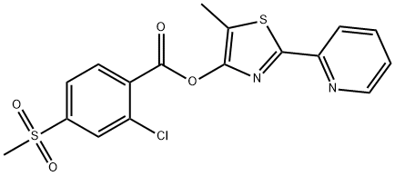 5-METHYL-2-(2-PYRIDINYL)-1,3-THIAZOL-4-YL 2-CHLORO-4-(METHYLSULFONYL)BENZENECARBOXYLATE Struktur