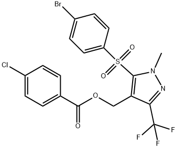 [5-[(4-BROMOPHENYL)SULFONYL]-1-METHYL-3-(TRIFLUOROMETHYL)-1H-PYRAZOL-4-YL]METHYL 4-CHLOROBENZENECARBOXYLATE Struktur