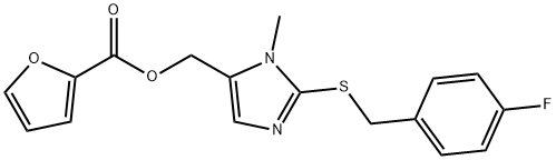 (2-[(4-FLUOROBENZYL)SULFANYL]-1-METHYL-1H-IMIDAZOL-5-YL)METHYL 2-FUROATE Struktur