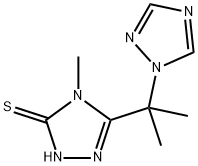 4-METHYL-5-[1-METHYL-1-(1H-1,2,4-TRIAZOL-1-YL)ETHYL]-4H-1,2,4-TRIAZOL-3-YLHYDROSULFIDE Struktur