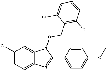 4-(6-CHLORO-1-[(2,6-DICHLOROBENZYL)OXY]-1H-1,3-BENZIMIDAZOL-2-YL)PHENYL METHYL ETHER Struktur