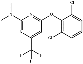 4-(2,6-DICHLOROPHENOXY)-N,N-DIMETHYL-6-(TRIFLUOROMETHYL)-2-PYRIMIDINAMINE Struktur