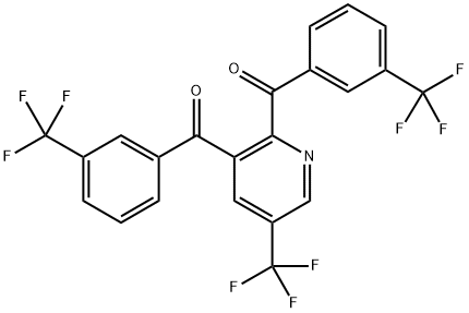 [3-(TRIFLUOROMETHYL)PHENYL](5-(TRIFLUOROMETHYL)-2-[3-(TRIFLUOROMETHYL)BENZOYL]-3-PYRIDINYL)METHANONE Struktur