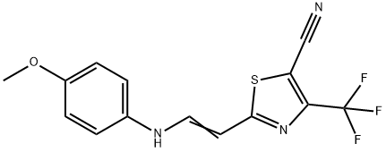 2-[2-(4-METHOXYANILINO)VINYL]-4-(TRIFLUOROMETHYL)-1,3-THIAZOLE-5-CARBONITRILE Struktur