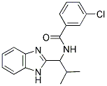 N-[1-(1H-1,3-BENZIMIDAZOL-2-YL)-2-METHYLPROPYL]-3-CHLOROBENZENECARBOXAMIDE Struktur