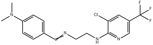 N-[3-CHLORO-5-(TRIFLUOROMETHYL)-2-PYRIDINYL]-N-[2-(([4-(DIMETHYLAMINO)PHENYL]METHYLENE)AMINO)ETHYL]AMINE Struktur