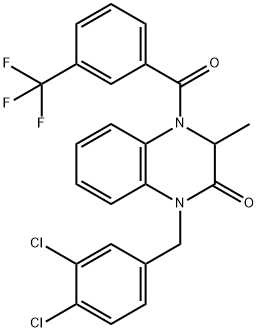 1-(3,4-DICHLOROBENZYL)-3-METHYL-4-[3-(TRIFLUOROMETHYL)BENZOYL]-3,4-DIHYDRO-2(1H)-QUINOXALINONE Struktur