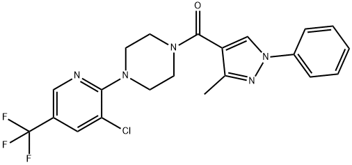 (4-[3-CHLORO-5-(TRIFLUOROMETHYL)-2-PYRIDINYL]PIPERAZINO)(3-METHYL-1-PHENYL-1H-PYRAZOL-4-YL)METHANONE Struktur