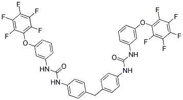 N-(4-[4-(([3-(2,3,4,5,6-PENTAFLUOROPHENOXY)ANILINO]CARBONYL)AMINO)BENZYL]PHENYL)-N'-[3-(2,3,4,5,6-PENTAFLUOROPHENOXY)PHENYL]UREA Struktur