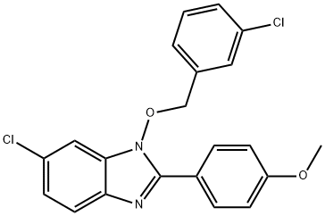 4-(6-CHLORO-1-[(3-CHLOROBENZYL)OXY]-1H-1,3-BENZIMIDAZOL-2-YL)PHENYL METHYL ETHER Struktur