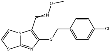 6-[(4-CHLOROBENZYL)SULFANYL]IMIDAZO[2,1-B][1,3]THIAZOLE-5-CARBALDEHYDE O-METHYLOXIME Struktur