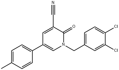 1-(3,4-DICHLOROBENZYL)-5-(4-METHYLPHENYL)-2-OXO-1,2-DIHYDRO-3-PYRIDINECARBONITRILE Struktur