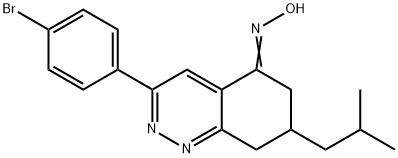 3-(4-BROMOPHENYL)-5-(HYDROXYIMINO)-7-(2-METHYLPROPYL)-6,7,8-TRIHYDROCINNOLINE Struktur