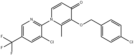 3-[(4-CHLOROBENZYL)OXY]-1-[3-CHLORO-5-(TRIFLUOROMETHYL)-2-PYRIDINYL]-2-METHYL-4(1H)-PYRIDINONE Struktur