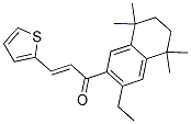 1-(3-ETHYL-5,5,8,8-TETRAMETHYL-5,6,7,8-TETRAHYDRONAPHTHALEN-2-YL)-3-(2-THIENYL)PROP-2-EN-1-ONE Struktur