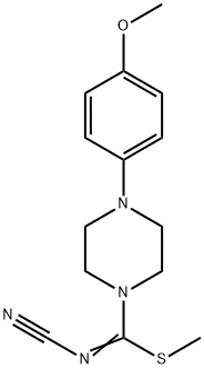 METHYL N-CYANO-4-(4-METHOXYPHENYL)TETRAHYDRO-1(2H)-PYRAZINECARBIMIDOTHIOATE Struktur