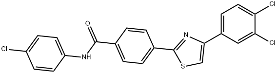 N-(4-CHLOROPHENYL)-4-[4-(3,4-DICHLOROPHENYL)-1,3-THIAZOL-2-YL]BENZENECARBOXAMIDE Struktur