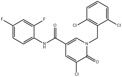 5-CHLORO-1-(2,6-DICHLOROBENZYL)-N-(2,4-DIFLUOROPHENYL)-6-OXO-1,6-DIHYDRO-3-PYRIDINECARBOXAMIDE Struktur