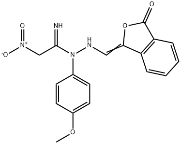 N''-(4-METHOXYPHENYL)-2-NITRO-N'-([3-OXO-2-BENZOFURAN-1(3H)-YLIDEN]METHYL)ETHANIMIDOHYDRAZIDE Struktur