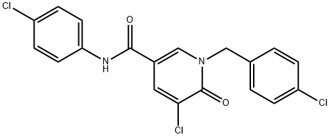 5-CHLORO-1-(4-CHLOROBENZYL)-N-(4-CHLOROPHENYL)-6-OXO-1,6-DIHYDRO-3-PYRIDINECARBOXAMIDE Struktur