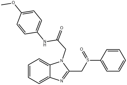 N-(4-甲氧基苯基)-2-(2-((苯基亞磺?；?甲基)-1H-苯并[D]咪唑-1-基)乙酰胺, 339100-80-0, 結(jié)構(gòu)式