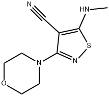 5-(METHYLAMINO)-3-MORPHOLINO-4-ISOTHIAZOLECARBONITRILE Struktur