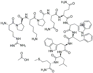 ARG-D-PRO-LYS-PRO-GLN-GLN-D-TRP-PHE-D-TRP-LEU-MET-NH2 ACETATE SALT Struktur