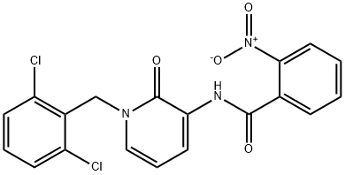 N-[1-(2,6-DICHLOROBENZYL)-2-OXO-1,2-DIHYDRO-3-PYRIDINYL]-2-NITROBENZENECARBOXAMIDE Struktur