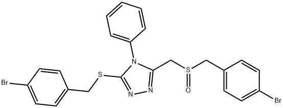 3-[(4-BROMOBENZYL)SULFANYL]-5-([(4-BROMOBENZYL)SULFINYL]METHYL)-4-PHENYL-4H-1,2,4-TRIAZOLE Struktur