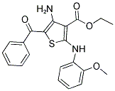 ETHYL 4-AMINO-5-BENZOYL-2-(2-METHOXYANILINO)THIOPHENE-3-CARBOXYLATE Struktur