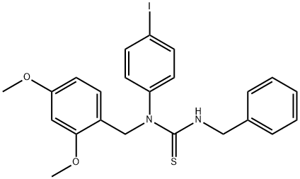 N'-BENZYL-N-(2,4-DIMETHOXYBENZYL)-N-(4-IODOPHENYL)THIOUREA Struktur