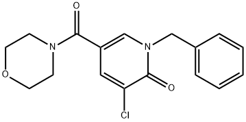 1-BENZYL-3-CHLORO-5-(MORPHOLINOCARBONYL)-2(1H)-PYRIDINONE Struktur