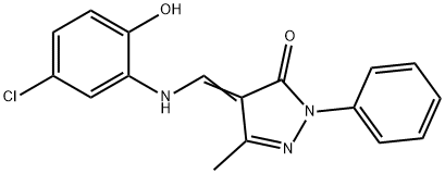 4-[(5-CHLORO-2-HYDROXYANILINO)METHYLENE]-5-METHYL-2-PHENYL-2,4-DIHYDRO-3H-PYRAZOL-3-ONE Struktur