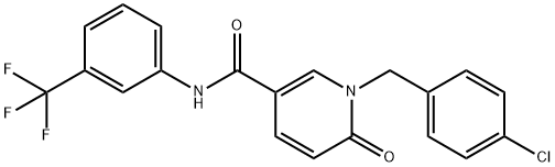 1-(4-CHLOROBENZYL)-6-OXO-N-[3-(TRIFLUOROMETHYL)PHENYL]-1,6-DIHYDRO-3-PYRIDINECARBOXAMIDE Struktur