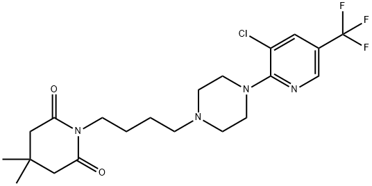 1-(4-(4-[3-CHLORO-5-(TRIFLUOROMETHYL)-2-PYRIDINYL]PIPERAZINO)BUTYL)-4,4-DIMETHYLDIHYDRO-2,6(1H,3H)-PYRIDINEDIONE Struktur